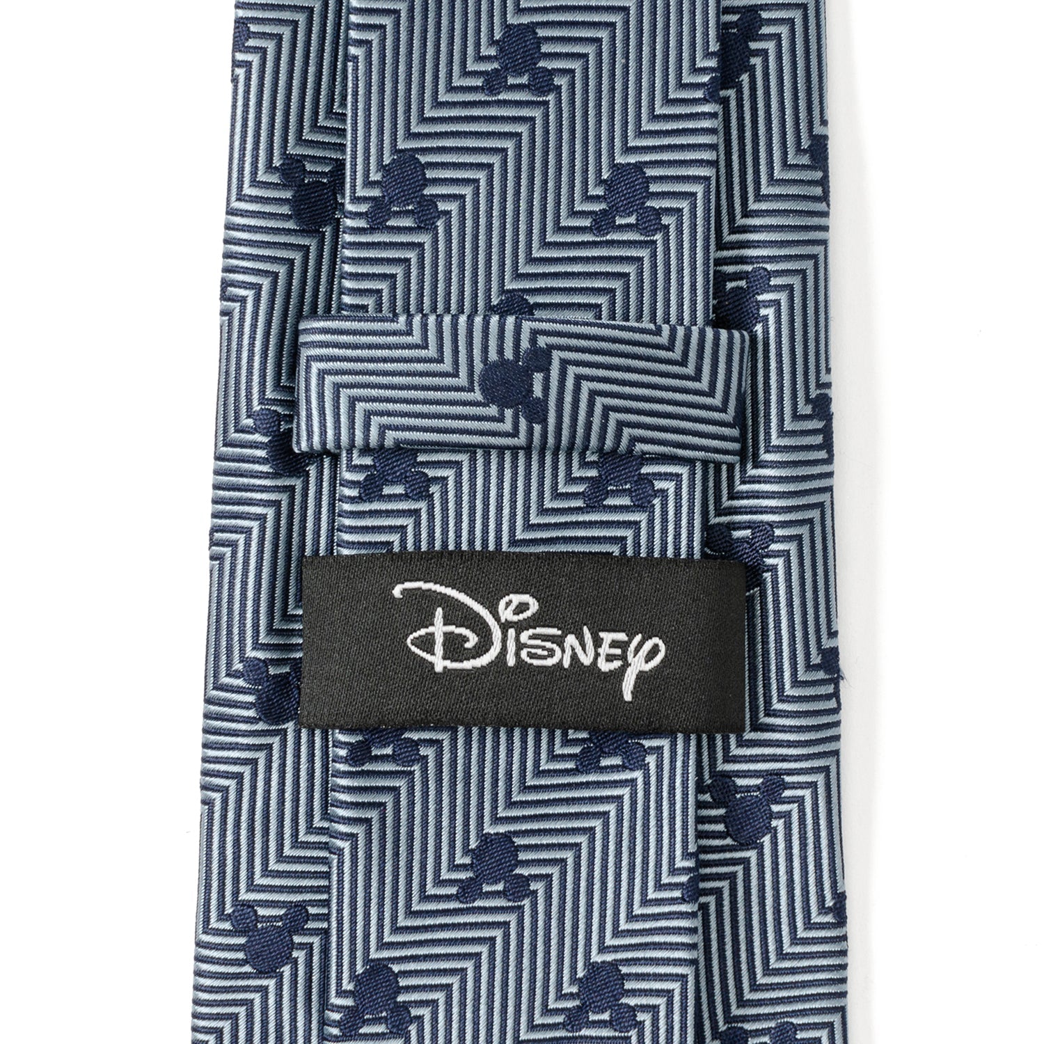Disney Mickey Mouse Silhouette Blue Herringbone Men&