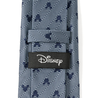 Disney Mickey Mouse Silhouette Blue Herringbone Men&