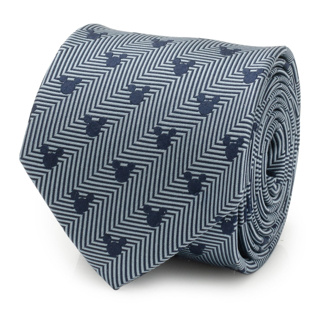 Disney Mickey Mouse Silhouette Blue Herringbone Men&