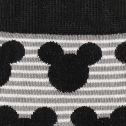 Disney Mickey Mouse Stripe Gray Sock and Mickey Blue Lapel Pin Gift Set