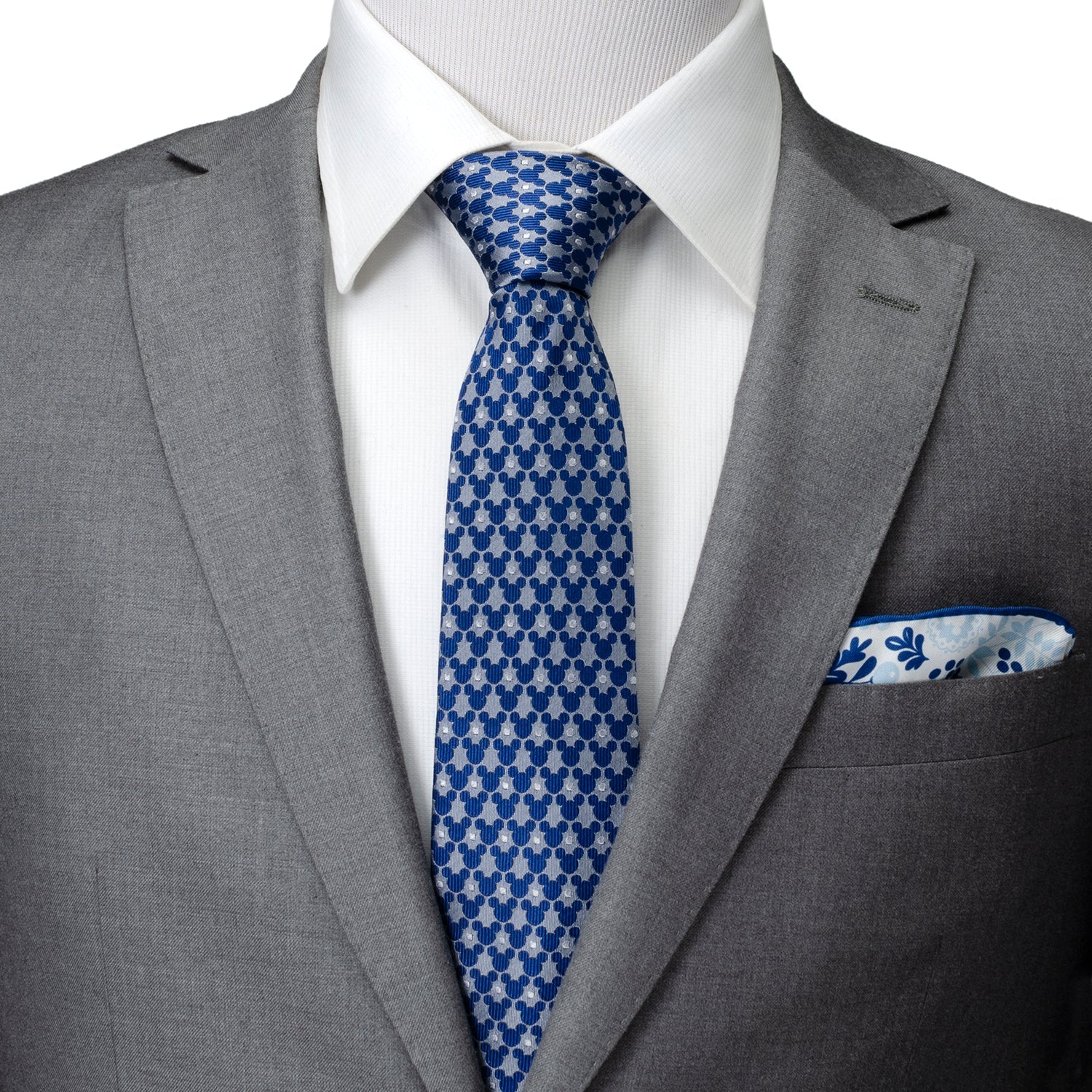 Disney Mickey Mouse Silhouette Pattern Dot Blue Tie by Cufflinks.com