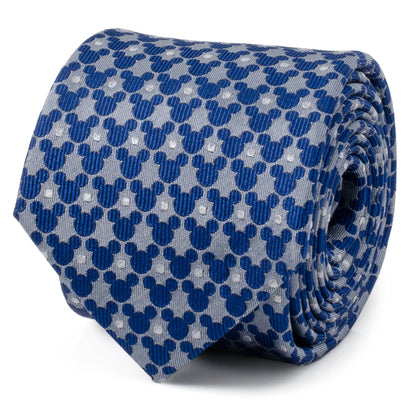 Disney Mickey Mouse Silhouette Pattern Dot Blue Tie by Cufflinks.com