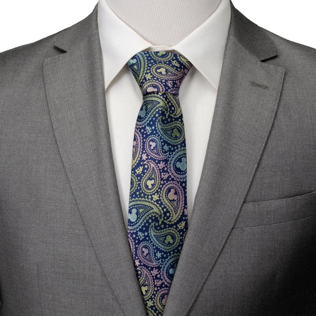 Disney Mickey Mouse Silhouette Iridescent Paisley Navy Tie by Cufflinks.com