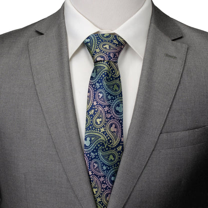 Disney Mickey Mouse Silhouette Iridescent Paisley Navy Tie by Cufflinks.com