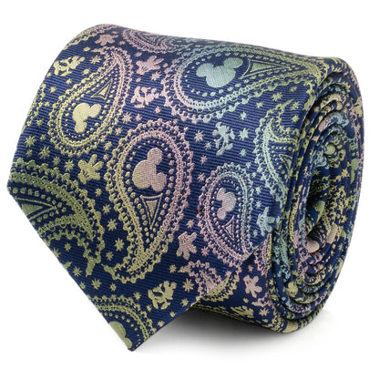 Disney Mickey Mouse Silhouette Iridescent Paisley Navy Tie by Cufflinks.com