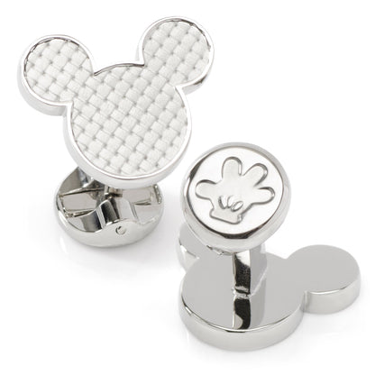 Disney Mickey Mouse Silhouette Basket Weave Cufflinks by Cufflinks.com
