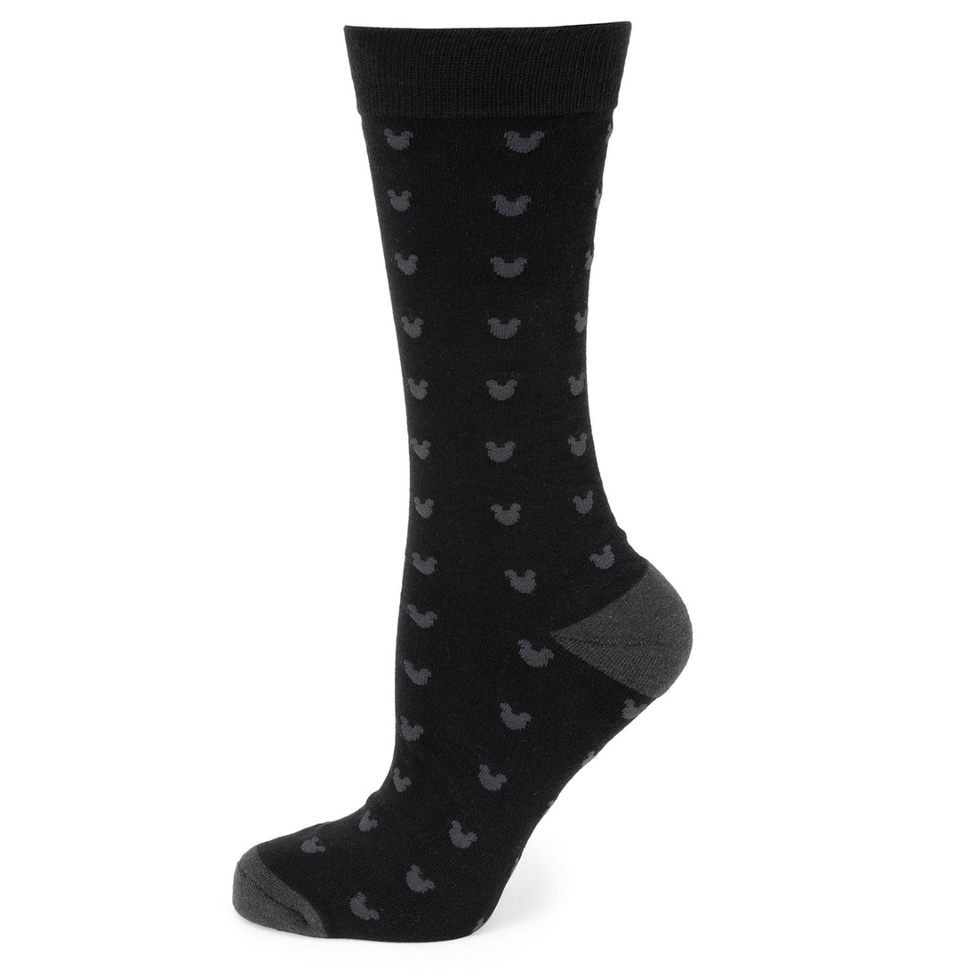 Disney Mickey Mouse Silhouette Motif Black Sock and Mickey Blue Lapel Pin Gift Set by Cufflinks.com