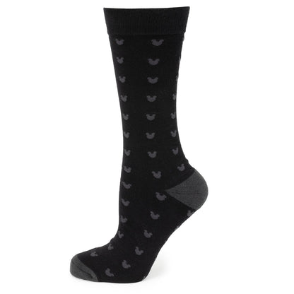 Disney Mickey Mouse Silhouette Motif Black Sock and Mickey Blue Lapel Pin Gift Set by Cufflinks.com
