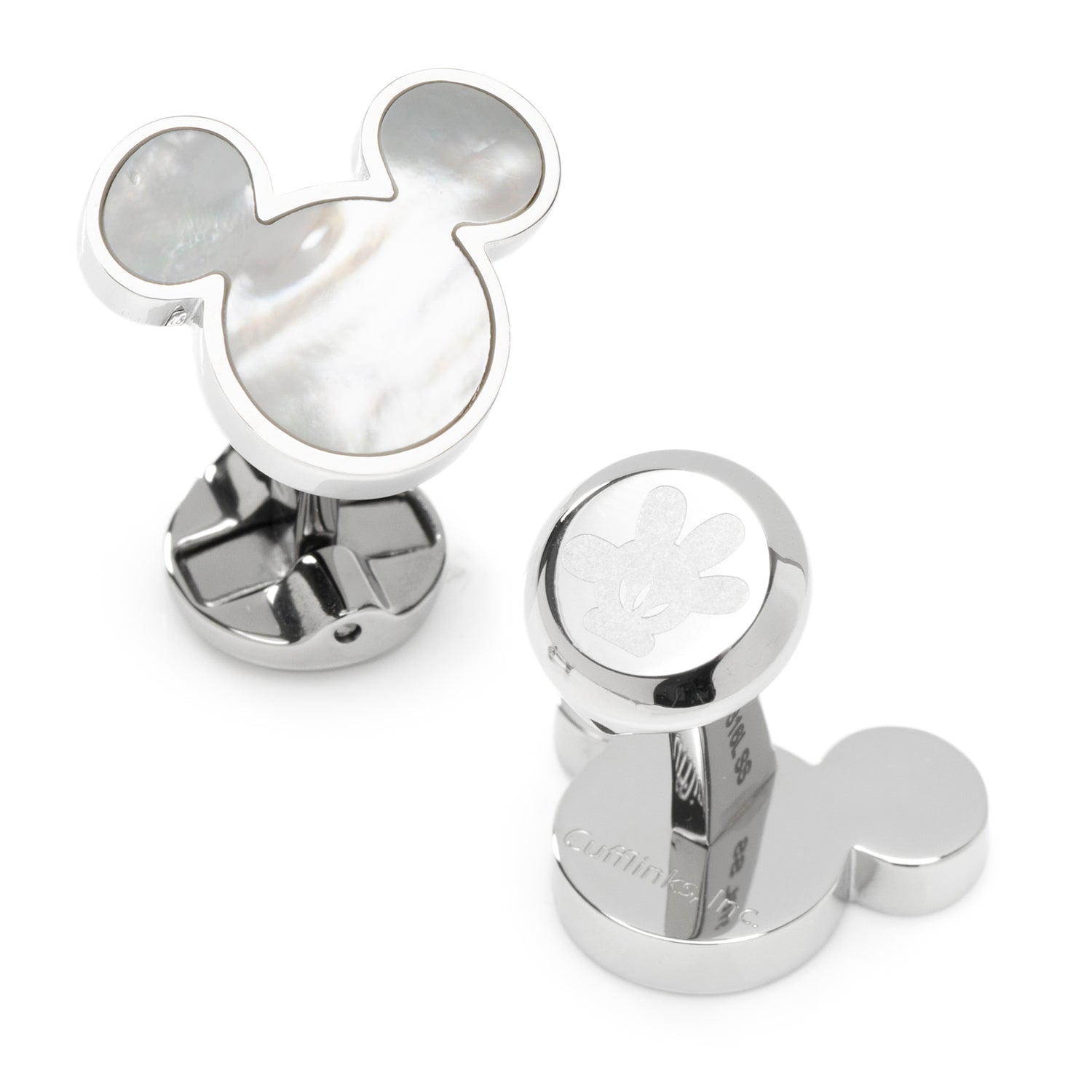 Disney Mickey Mouse Mother of Pearl Cufflinks and Tie Clip Gift Set