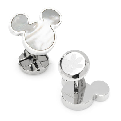 Disney Mickey Mouse Mother of Pearl Cufflinks and Tie Clip Gift Set