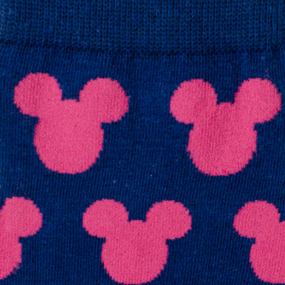 Disney Mickey Mouse Silhouette Pink Sock and Mickey Blue Lapel Pin Gift Set by Cufflinks.com