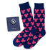 Disney Mickey Mouse Silhouette Pink Sock and Mickey Blue Lapel Pin Gift Set by Cufflinks.com