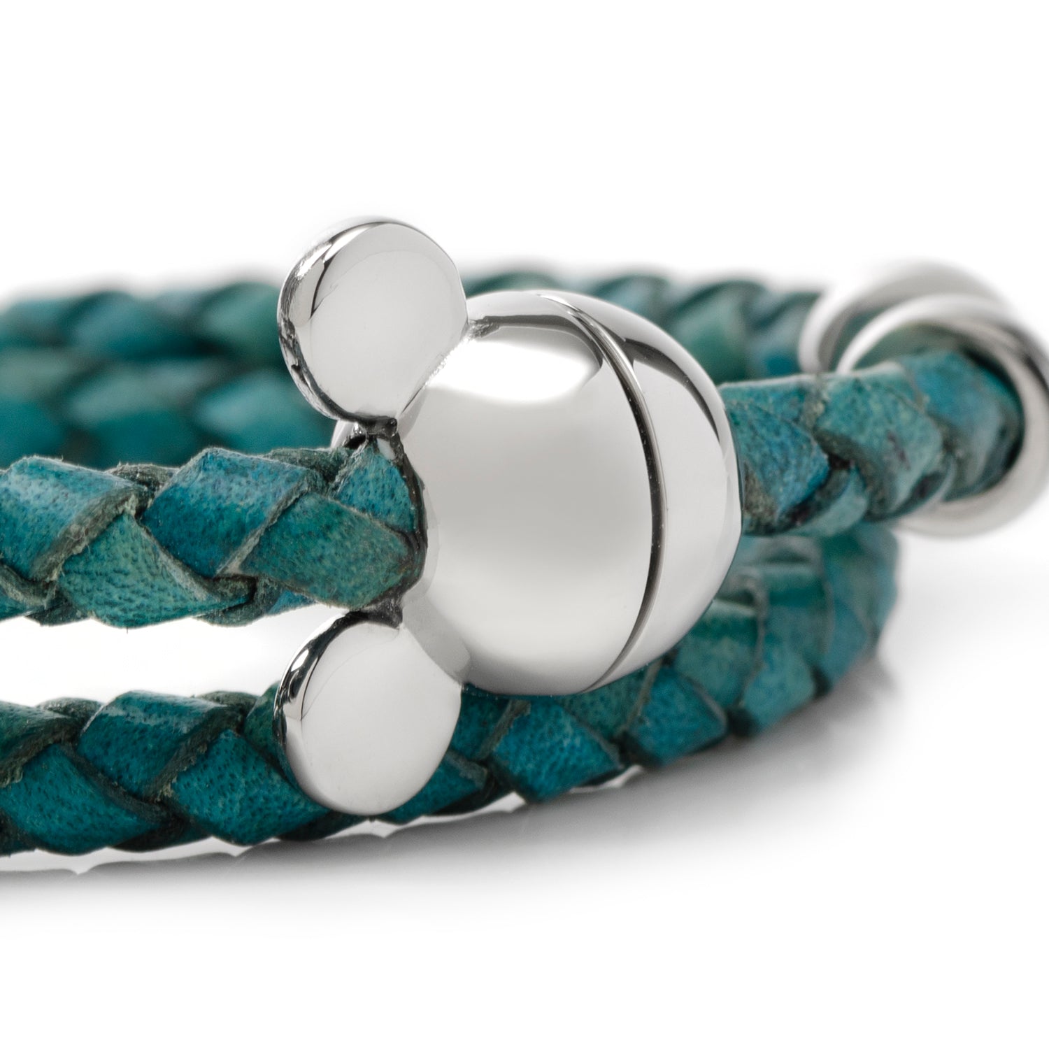 Disney Mickey Mouse Silhouette Teal Leather Wrap Bracelet by Cufflinks.com
