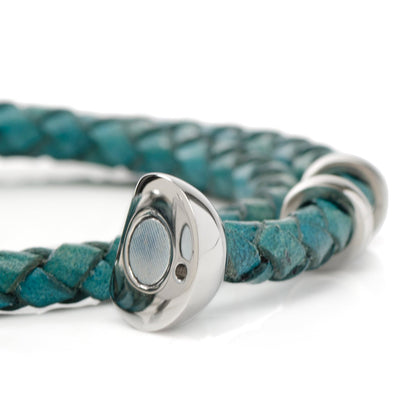 Disney Mickey Mouse Silhouette Teal Leather Wrap Bracelet by Cufflinks.com