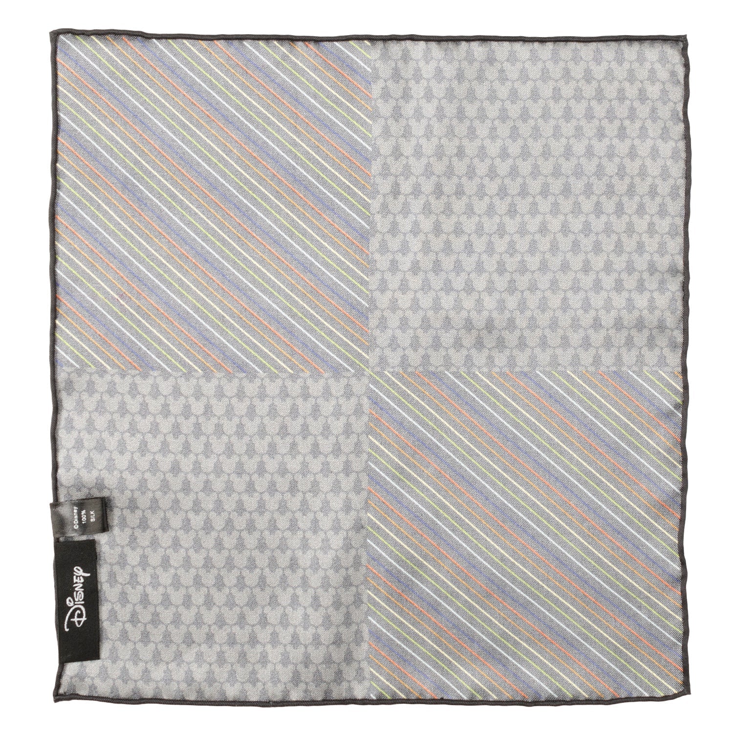 Disney Mickey Mouse Silhouette Rainbow Pocket Square by Cufflinks.com