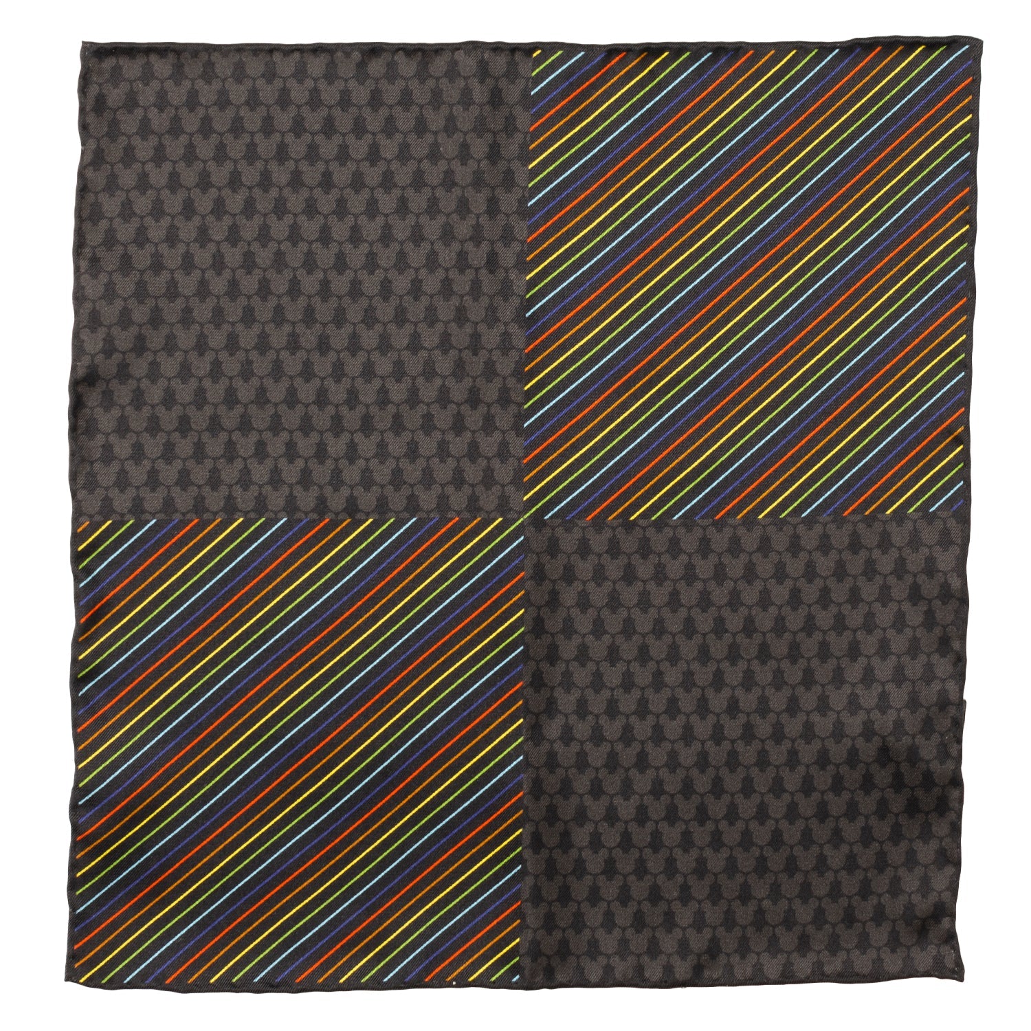 Disney Mickey Mouse Silhouette Rainbow Pocket Square by Cufflinks.com