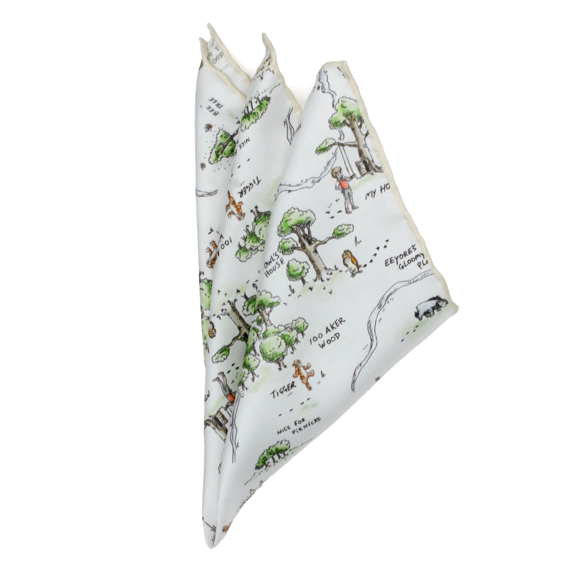 Disney Winnie the Pooh Map Pocket Square by Cufflinks.com