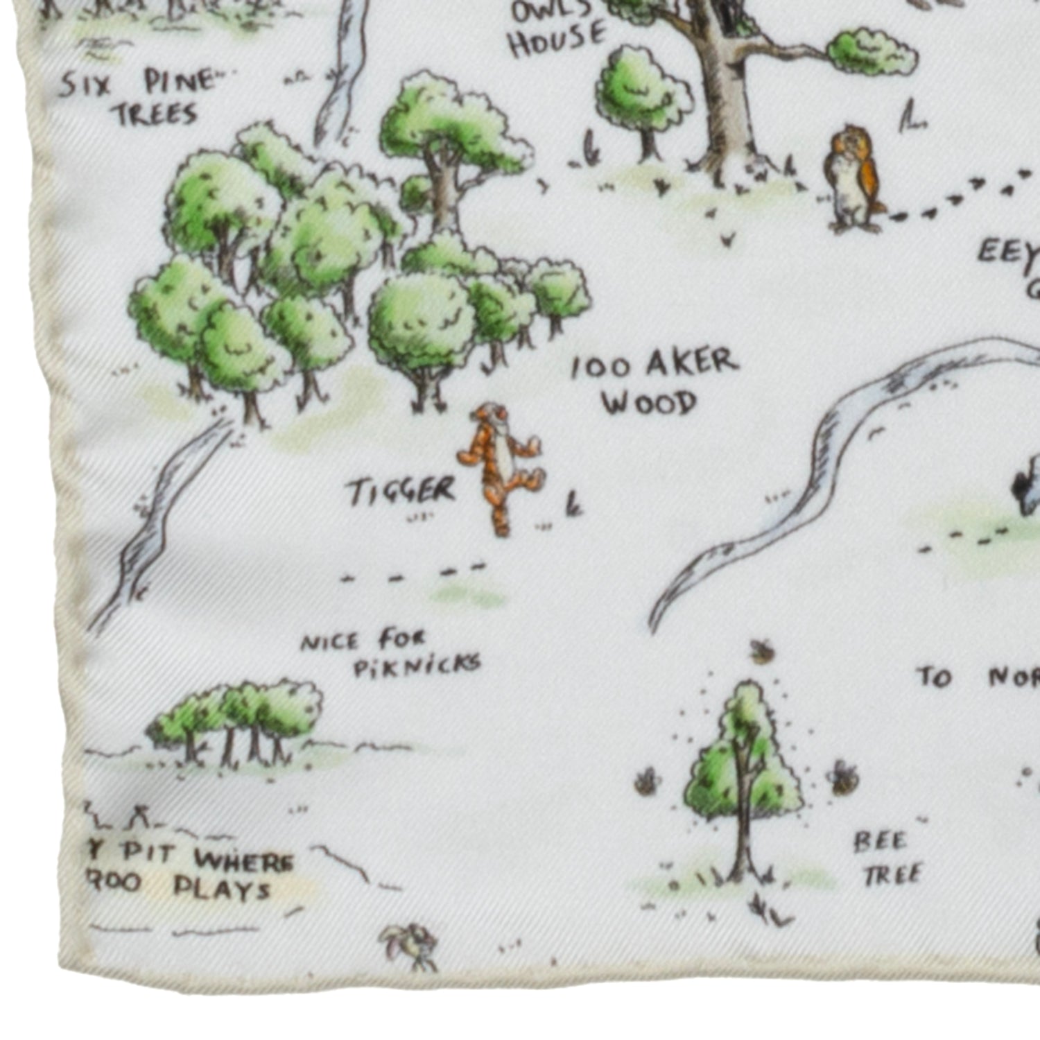 Disney Winnie the Pooh Map Pocket Square by Cufflinks.com