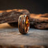 Meteorite Gold Leaf Guitar String Tungsten Carbide Ring - DestGlow