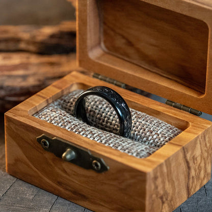 Black Galactic Meteorite Tungsten Carbide Ring - 6mm - DestGlow