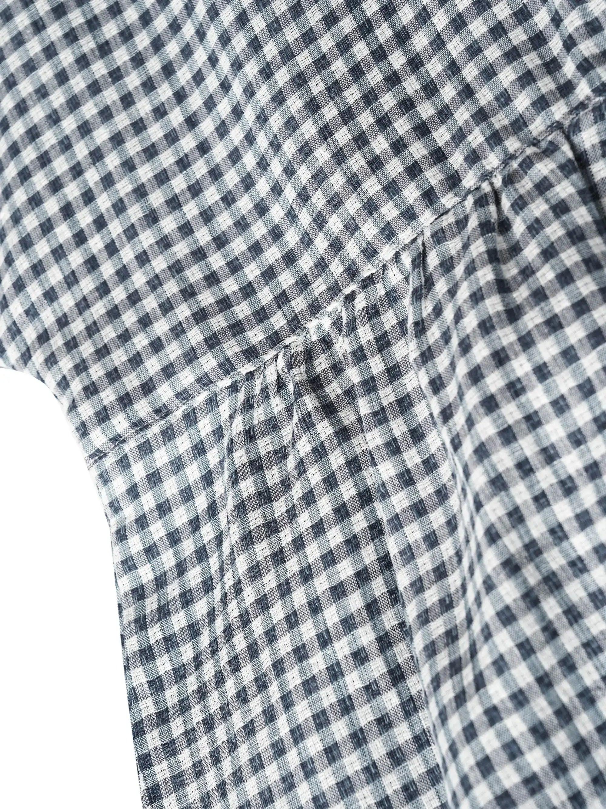 Linen Checked Long-Sleeved Top CAROLINE by LINTICO