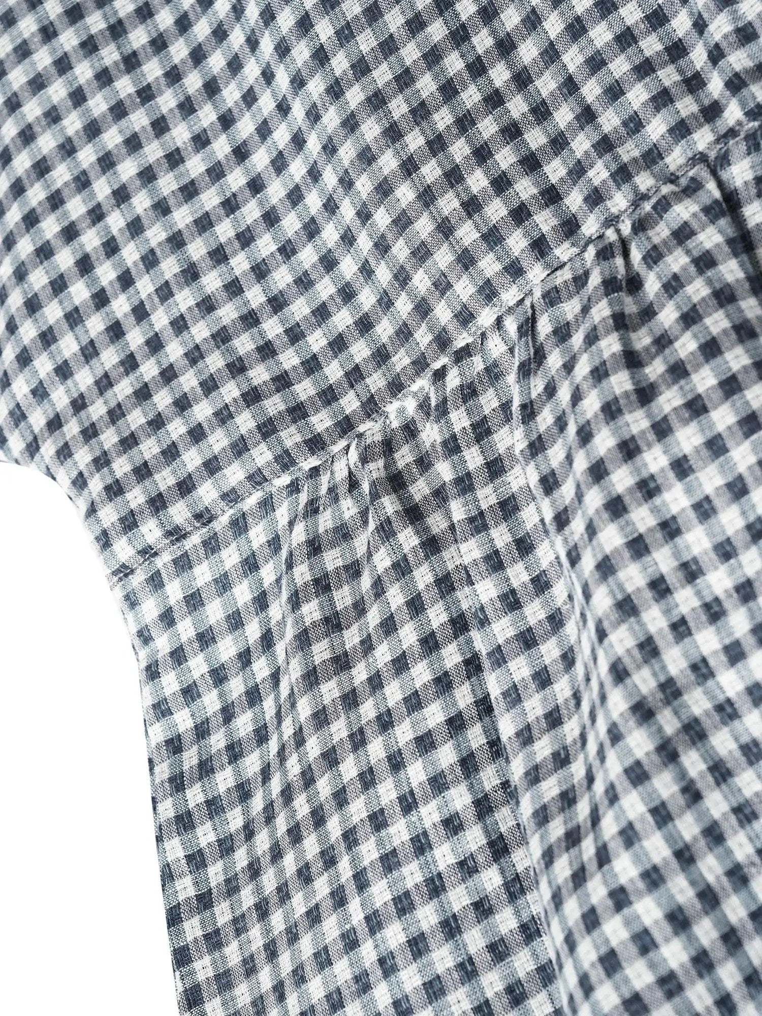 Linen Checked Long-Sleeved Top CAROLINE by LINTICO