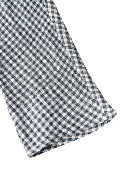 Linen Checked Long-Sleeved Top CAROLINE by LINTICO