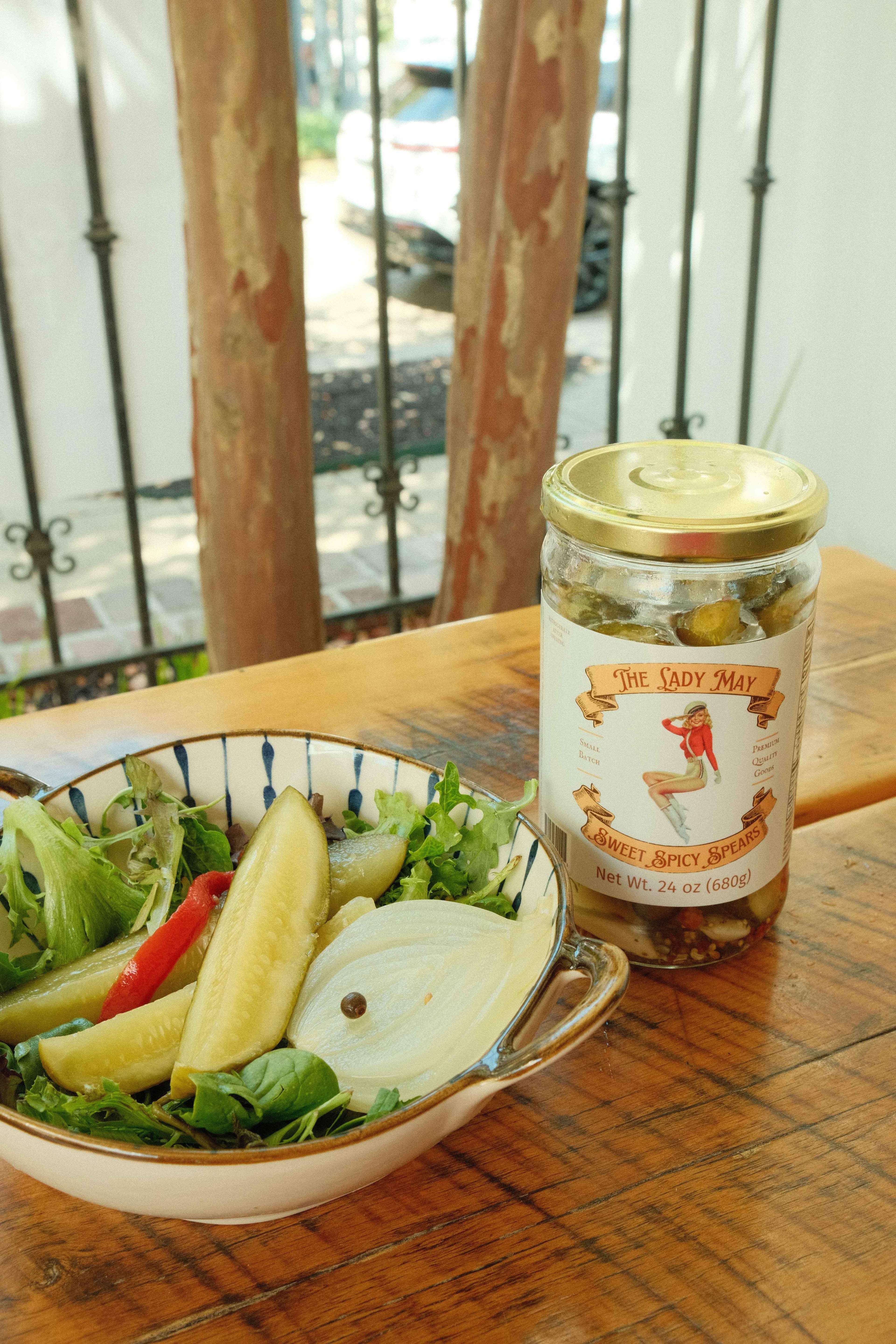 The Lady May Sweet &amp; Spicy Pickle Spears - Small Batch Jalapeño Dill Pickles