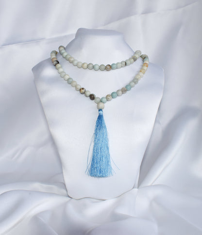 Multi Amazonite Gemstone Mala, 108 Prayer Bead Mala.  DestGlow