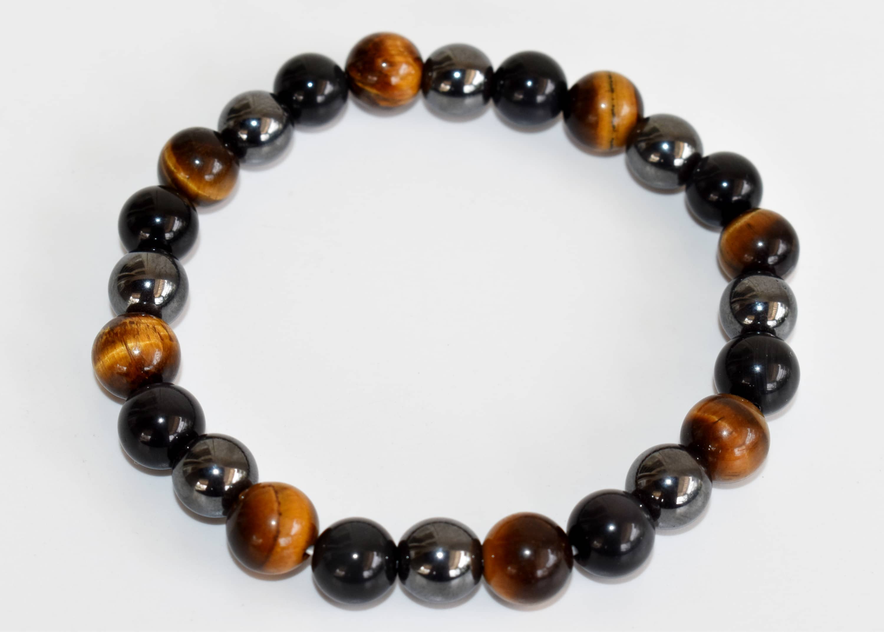 TRIPLE PROTECTION Crystal Bracelet (Tiger Eye, Black Obsidian, Hematite)  DestGlow