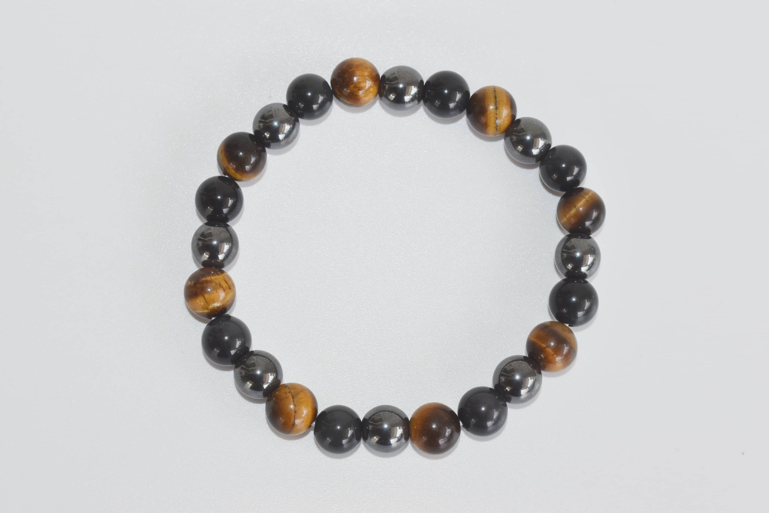 TRIPLE PROTECTION Crystal Bracelet (Tiger Eye, Black Obsidian, Hematite)  DestGlow