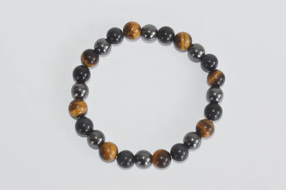 TRIPLE PROTECTION Crystal Bracelet (Tiger Eye, Black Obsidian, Hematite)  DestGlow
