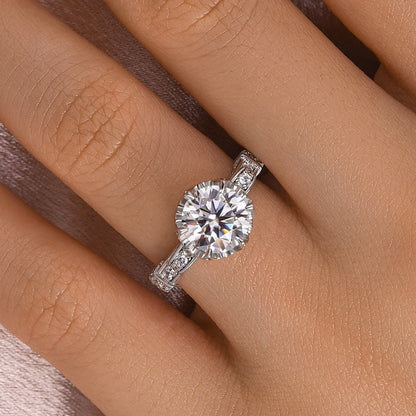 Rodiffy Moissanite 2.0Ct Round Cut Twist White Gold Promise Bridal Ring by Avera Group