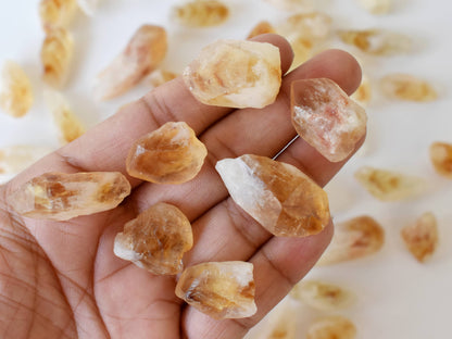 Natural Citrine Points(Small), Natural Bulk Crystals (Stress Relief and Good Fortune)  DestGlow