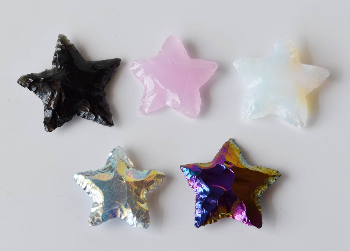 Flat Stars &amp; Moon Shaped Gemstone Arrowheads.  DestGlow