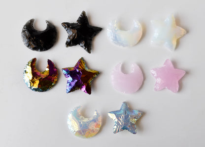 Flat Stars &amp; Moon Shaped Gemstone Arrowheads.  DestGlow