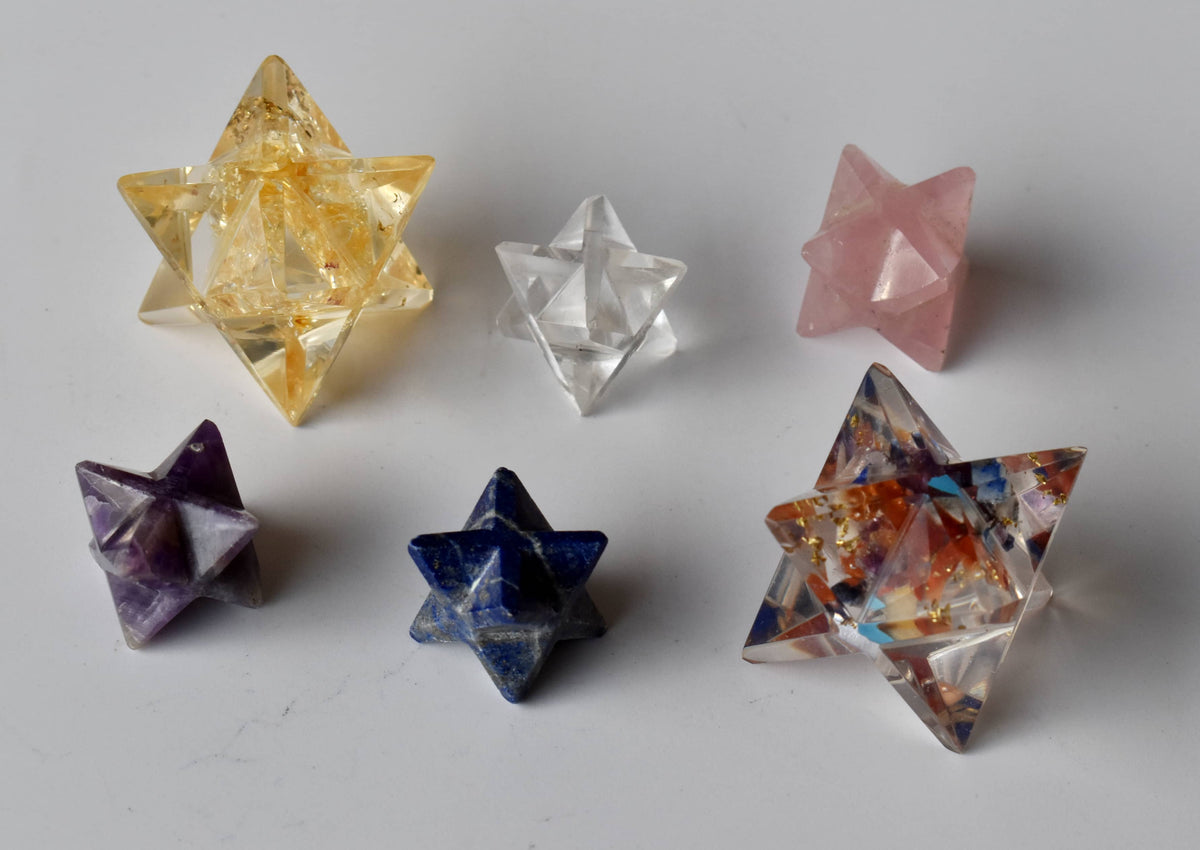 Crystal Merkaba Stars, Crystal Grid, Energy Healing Sacred Geometry Stars  DestGlow