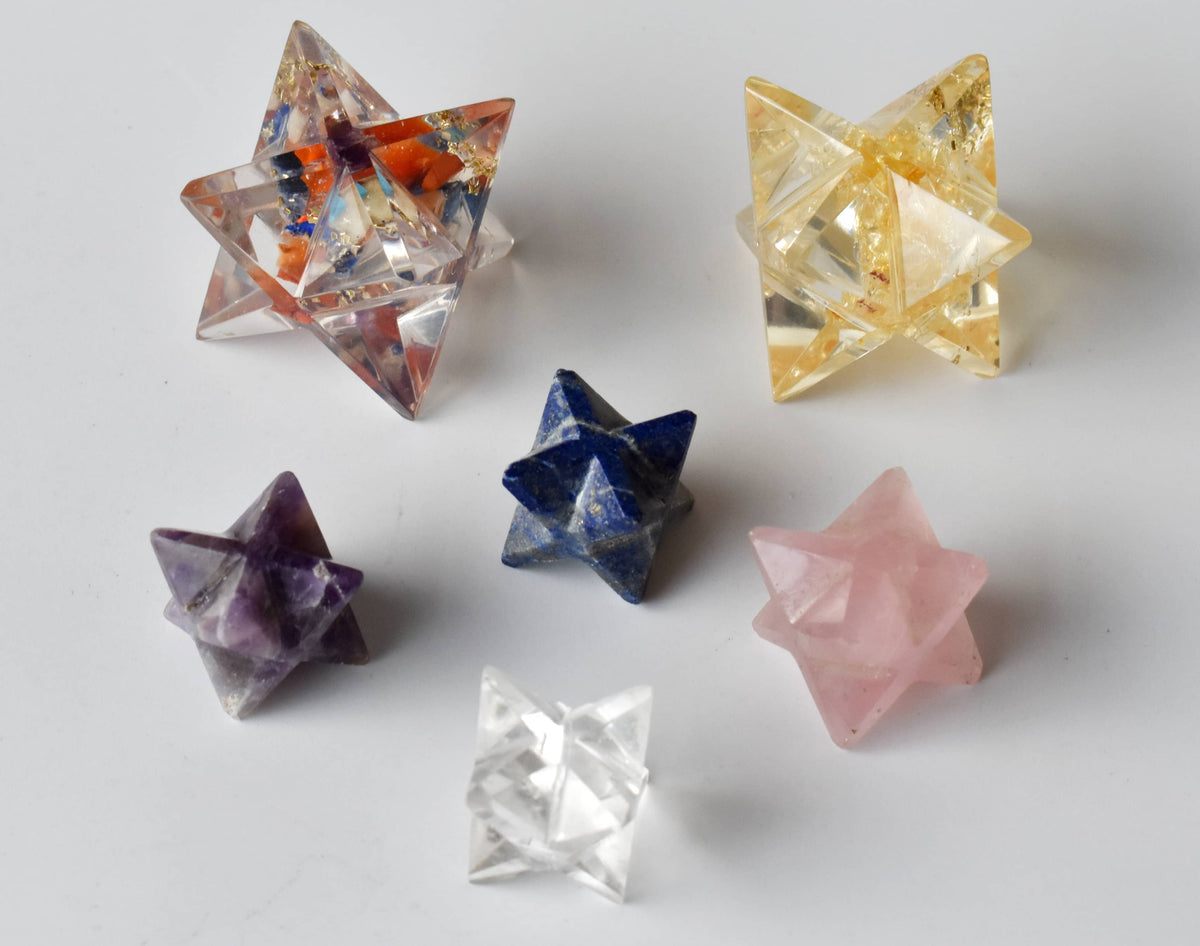 Crystal Merkaba Stars, Crystal Grid, Energy Healing Sacred Geometry Stars  DestGlow