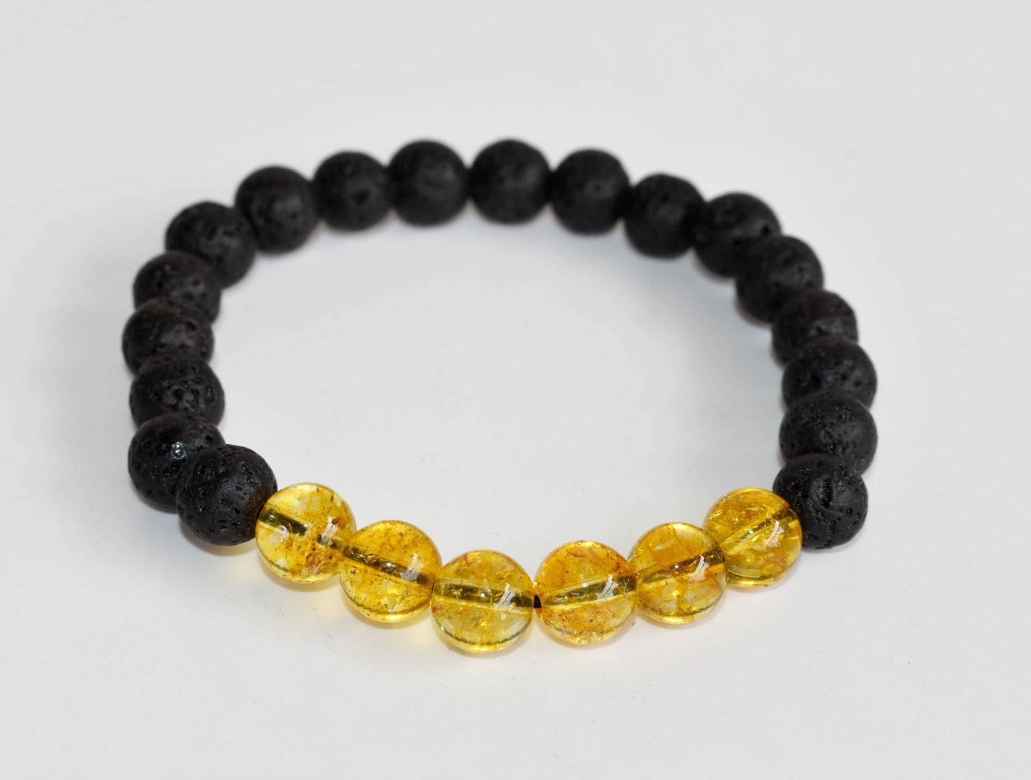 Lava Diffuser Bracelet, Lava with Citrine Beads Diffuser Jewelry, Aromatherapy, Essential Oil Bracelet, Spiritual Gift, Yoga Gift for Her  DestGlow