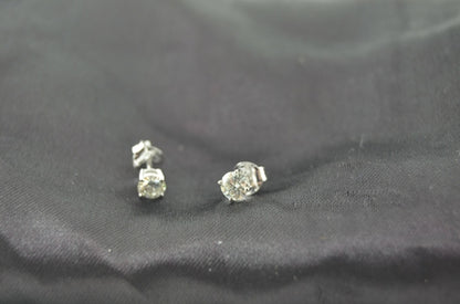 Moissanite Earrings - Brilliant 0.80 Ct 14K White Gold Stud Earrings for Women