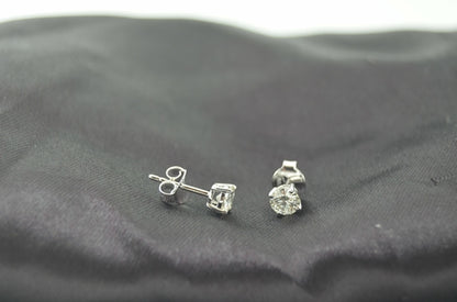 Moissanite Earrings - Brilliant 0.80 Ct 14K White Gold Stud Earrings for Women