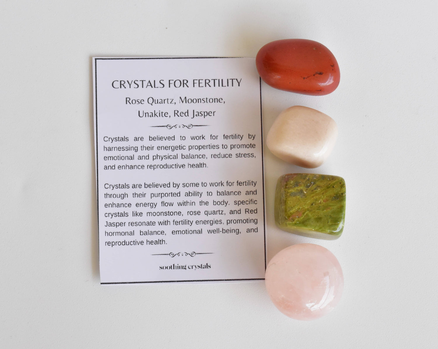 Balancing FERTILITY Crystal Kit, Gemstone Tumble Kit, Fertility Crystal Gift Set  DestGlow