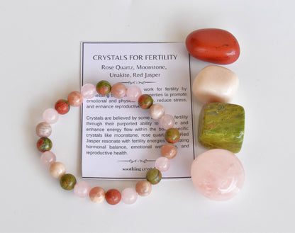 Balancing FERTILITY Crystal Kit, Gemstone Tumble Kit, Fertility Crystal Gift Set  DestGlow