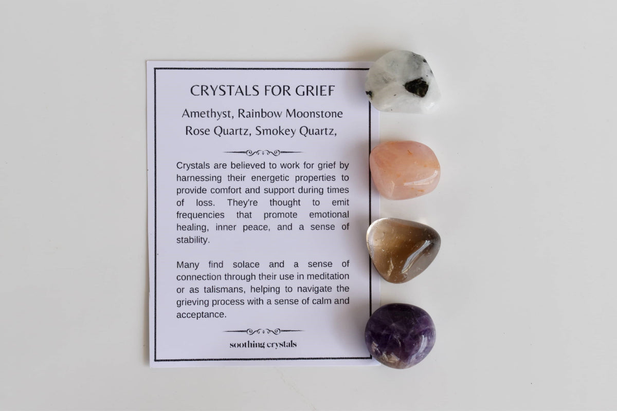 Calming GRIEF Support  Crystal Kit, Gemstone Tumble Kit, Grief Crystal Gift Set  DestGlow
