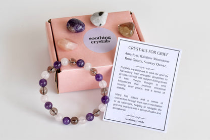 Calming GRIEF Support  Crystal Kit, Gemstone Tumble Kit, Grief Crystal Gift Set  DestGlow