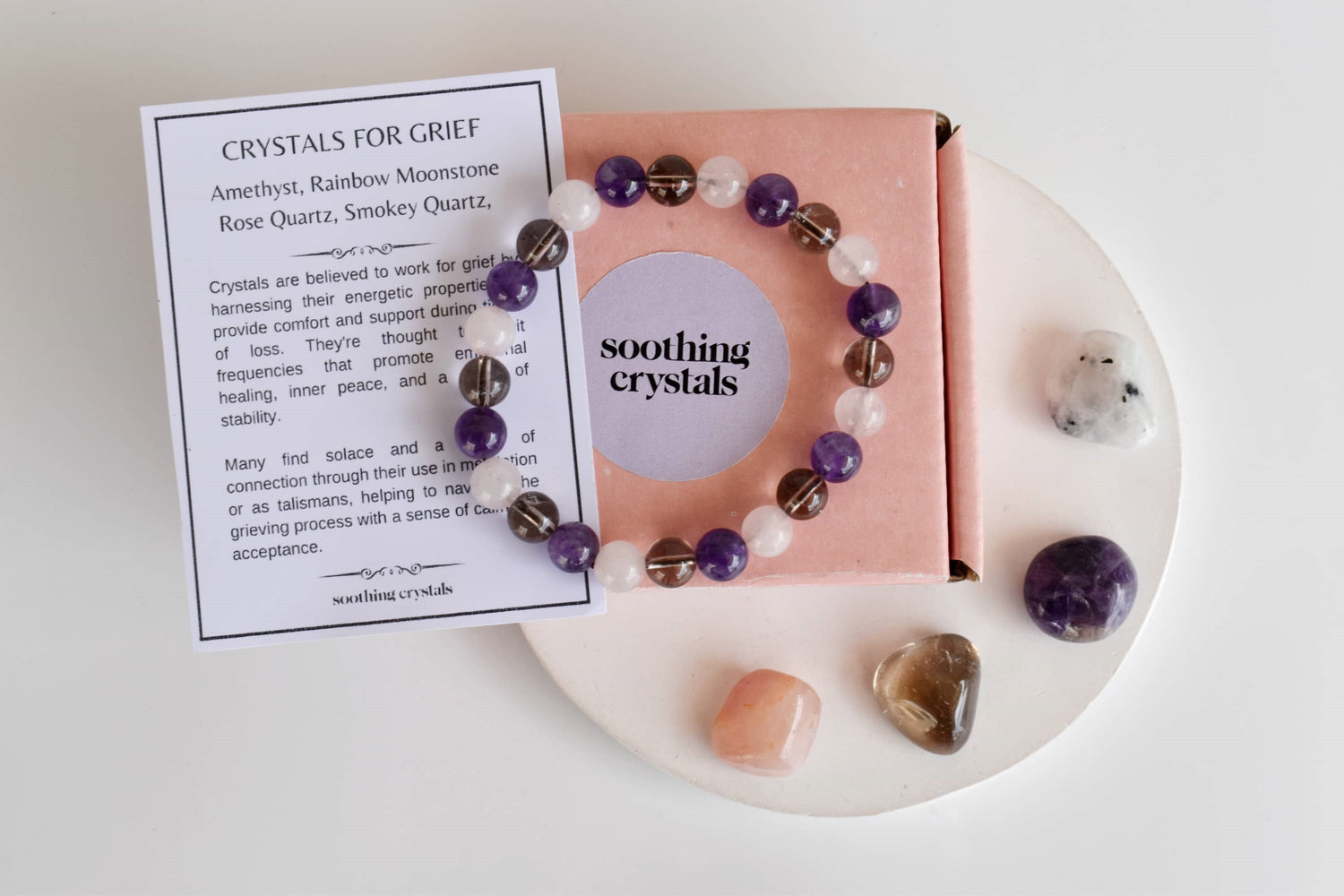 Calming GRIEF Support  Crystal Kit, Gemstone Tumble Kit, Grief Crystal Gift Set  DestGlow