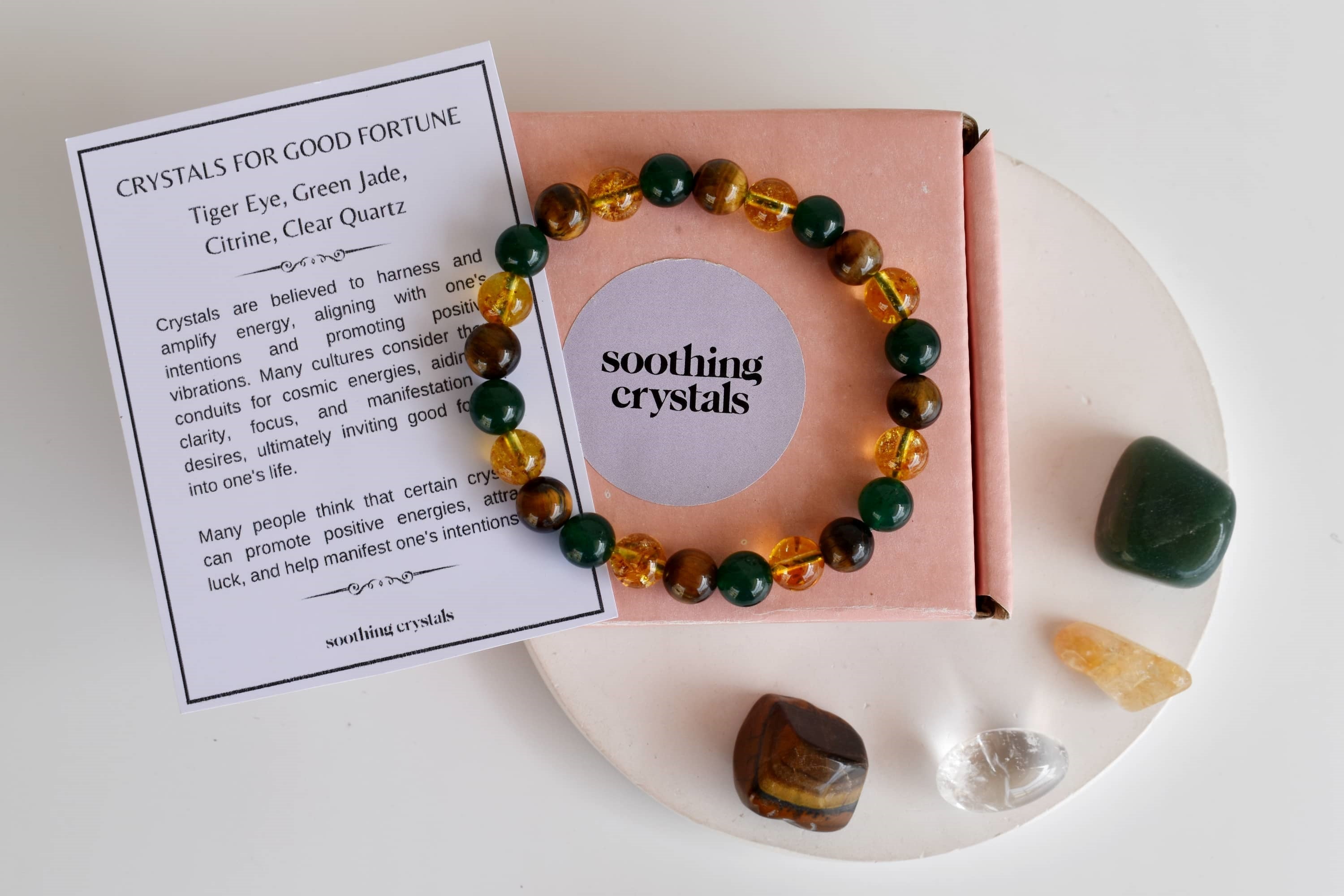 Harbouring GOOD FORTUNE Crystal Kit, Gemstone Tumble Kit, Good fortune Crystal Gift Set  DestGlow