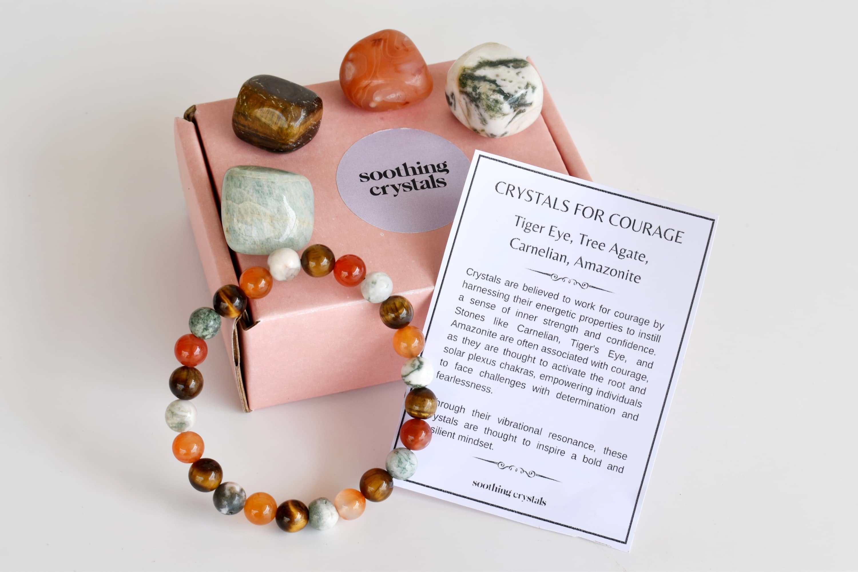 Promote COURAGE Crystal Kit, Gemstone Tumble Kit, Courage Crystal Gift Set  DestGlow