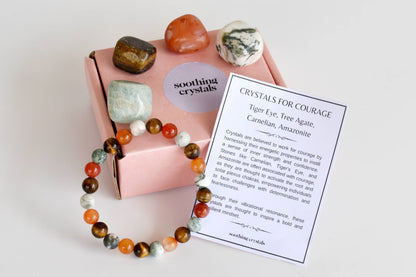 Promote COURAGE Crystal Kit, Gemstone Tumble Kit, Courage Crystal Gift Set  DestGlow