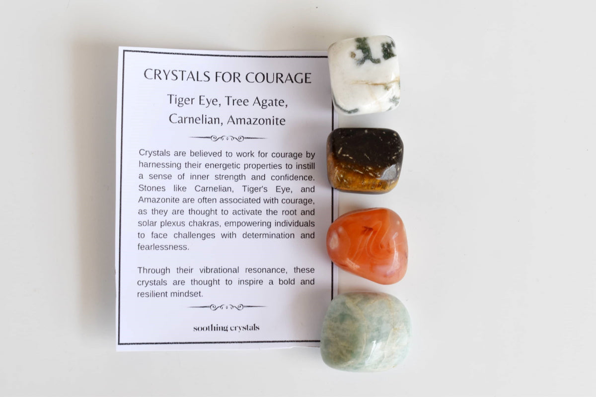Promote COURAGE Crystal Kit, Gemstone Tumble Kit, Courage Crystal Gift Set  DestGlow